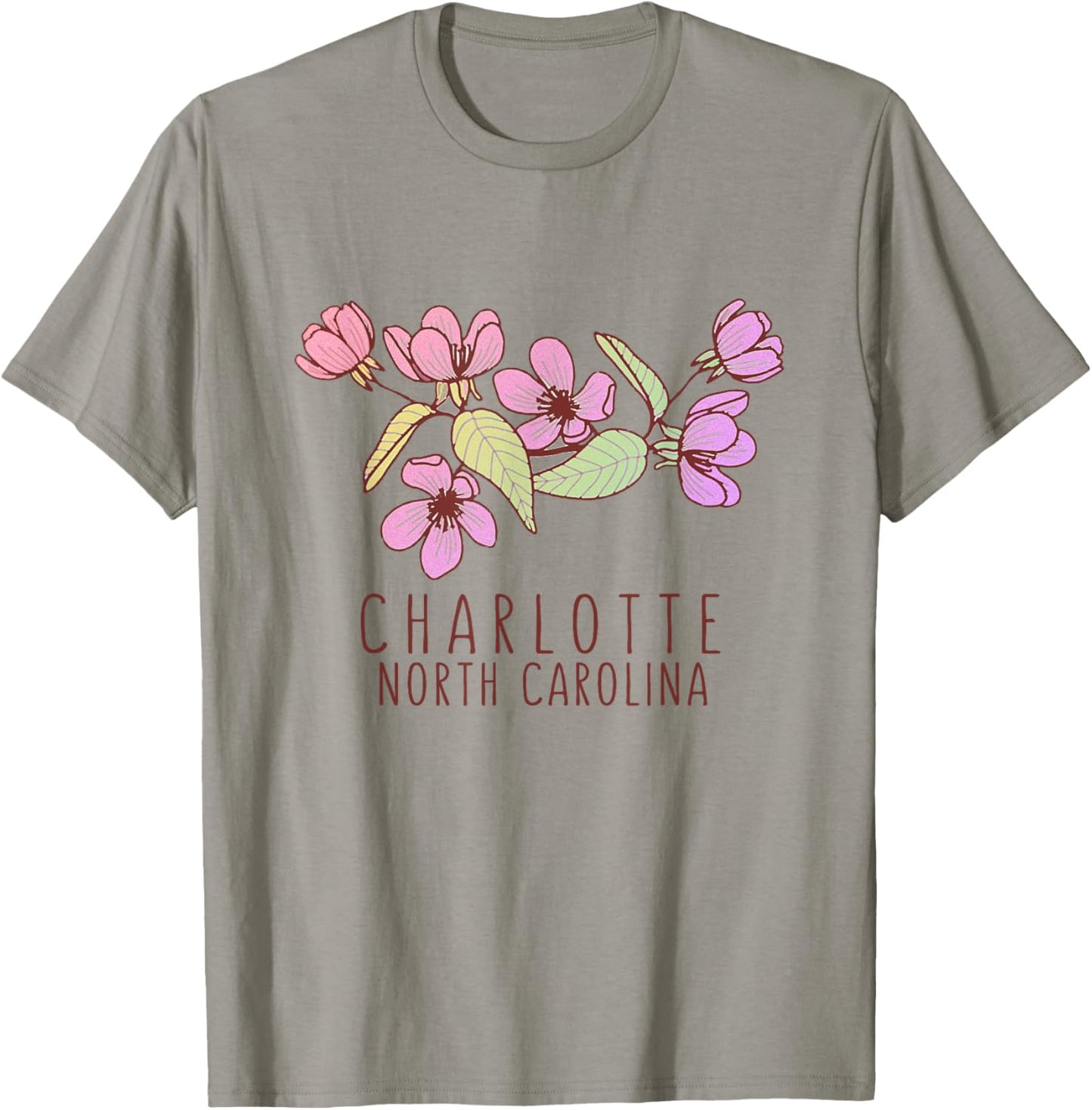 Charlotte North Carolina Wildflowers - Charlotte NC T-Shirt - T-Shirt | Sand