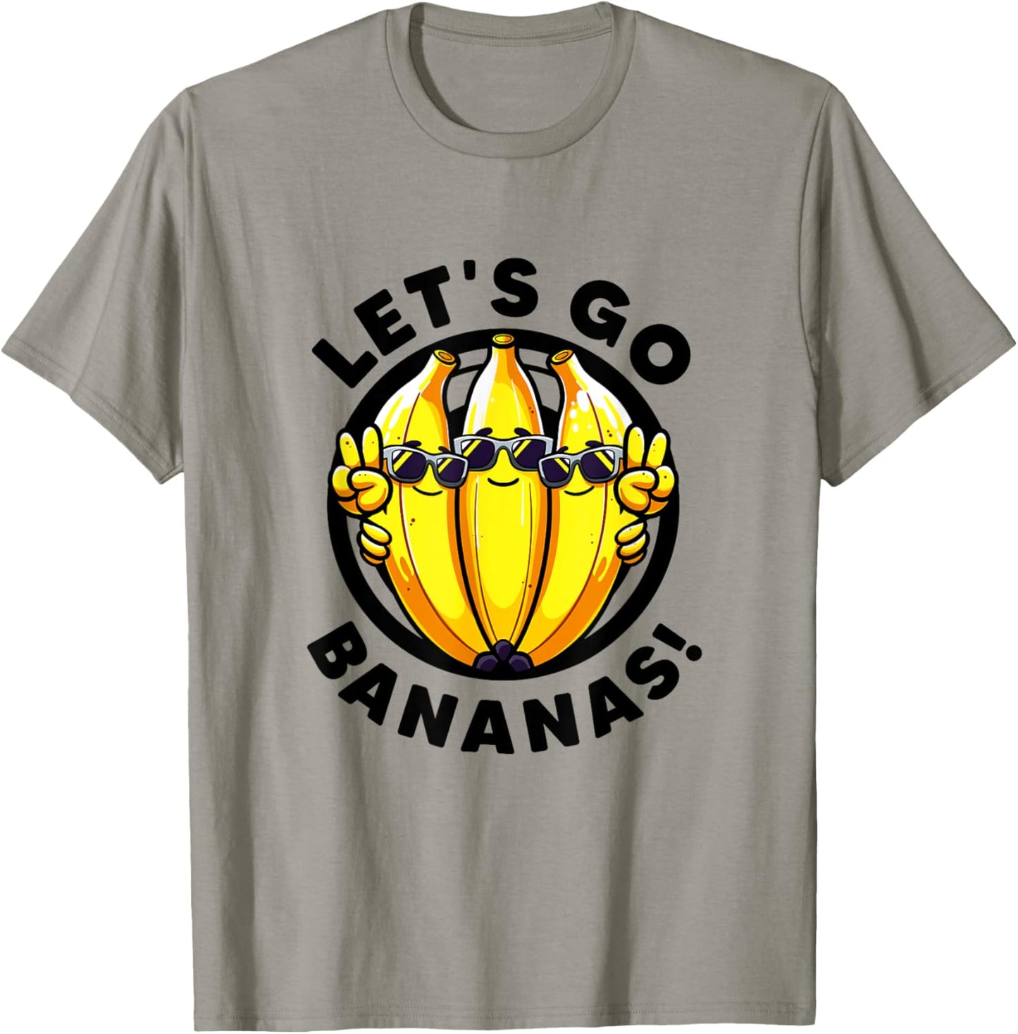 Lets Go Bananas Cute Yellow Banana Lover Fruit Funny Bananas T-Shirt - T-Shirt | Sand