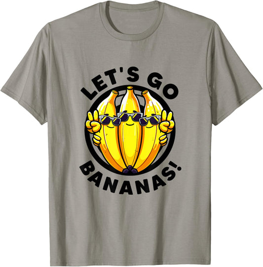 Lets Go Bananas Cute Yellow Banana Lover Fruit Funny Bananas T-Shirt - T-Shirt | Sand