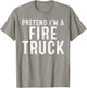 Pretend I'm A Fire Truck Family Lazy Easy Halloween Costume T-Shirt - T-Shirt | Sand