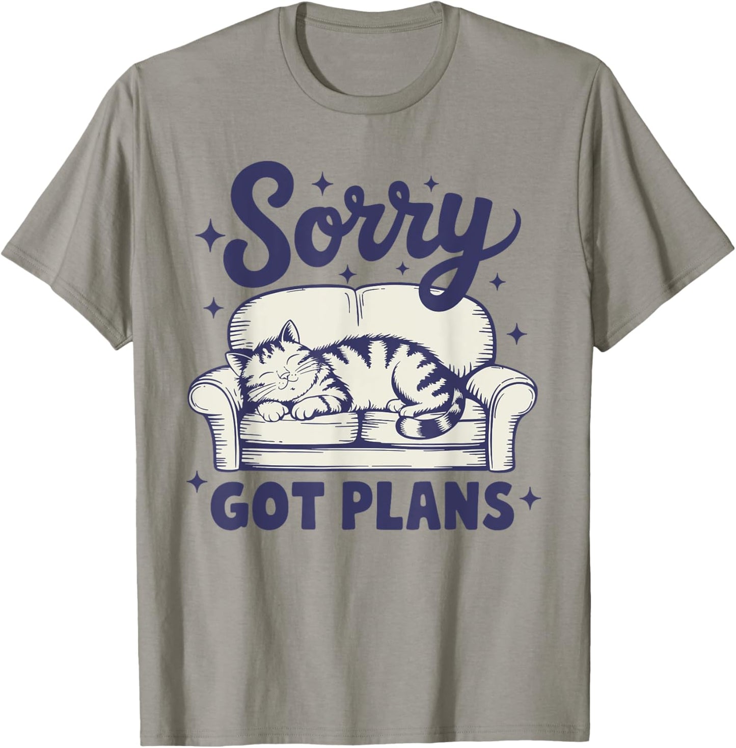 Sorry Got Plans Funny Cat Retro Cat Lovers Women Girls T-Shirt - T-Shirt | Sand