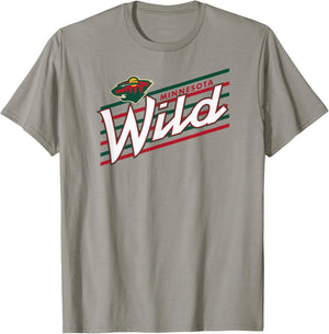 Minnesota Wild Retro Performer Gray Officially Licensed T-Shirt - T-Shirt | Sand