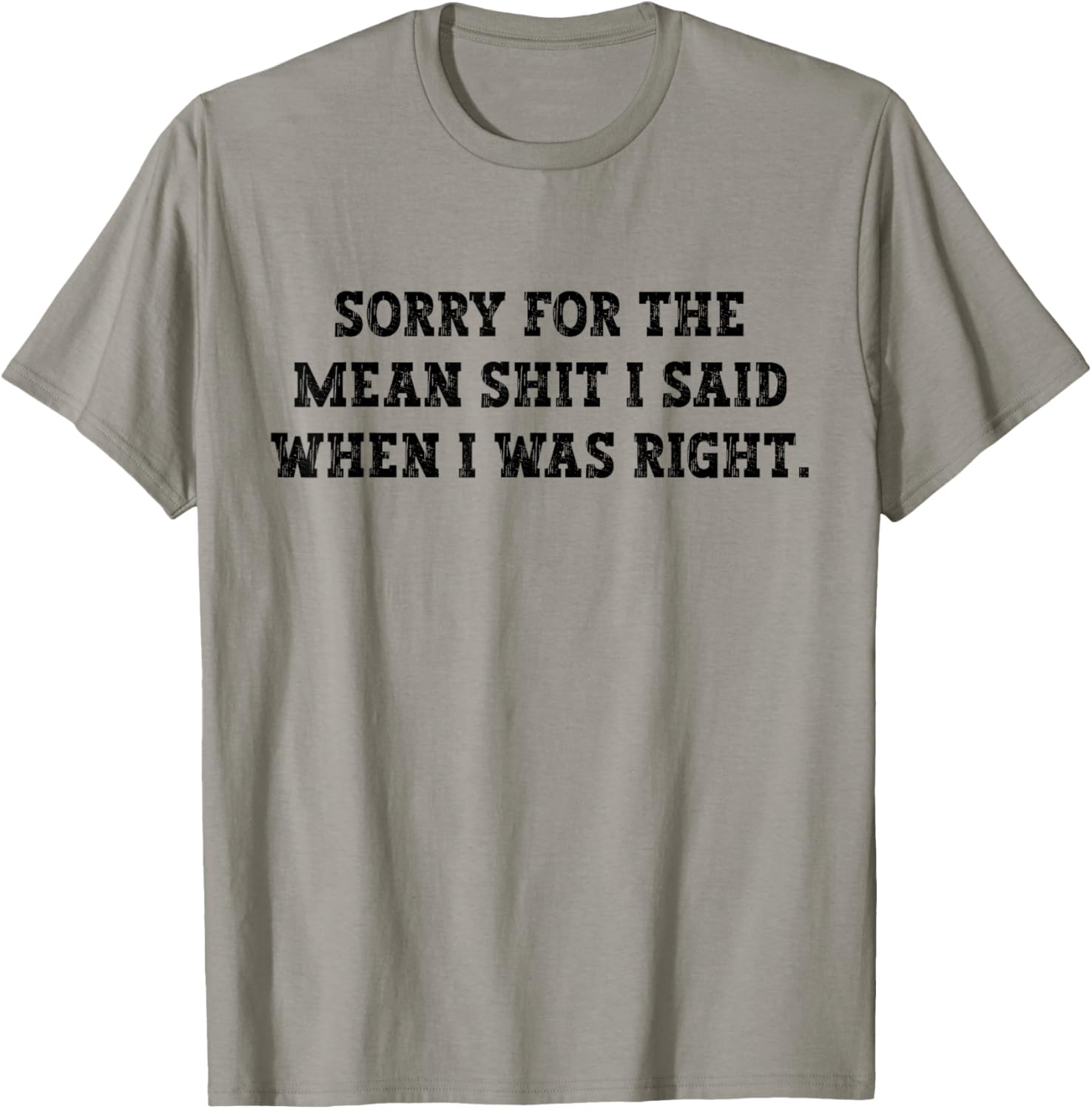 Sorry for The Mean Shit I Said When I was Right Funny Humor T-Shirt - T-Shirt | Sand