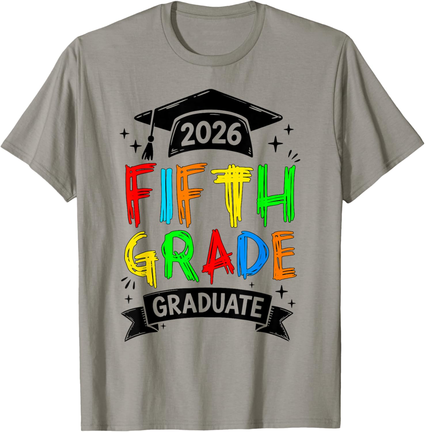Cute 5th Grade Graduate 2026 Last Day of School Kid Boy Girl T-Shirt - T-Shirt | Sand