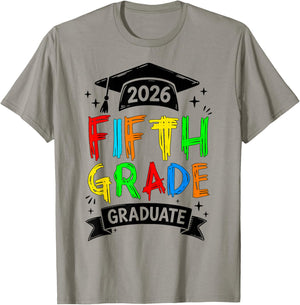 Cute 5th Grade Graduate 2026 Last Day of School Kid Boy Girl T-Shirt - T-Shirt | Sand