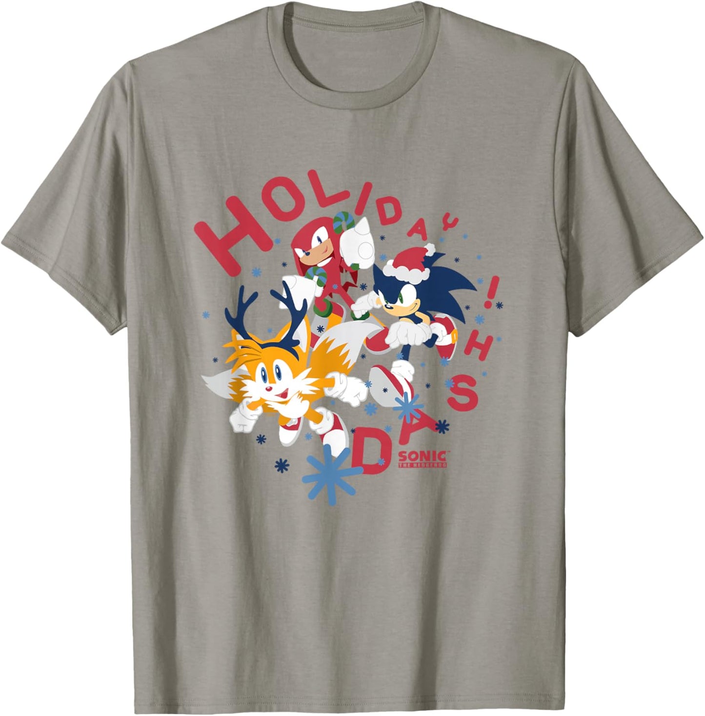 Sonic The Hedgehog Christmas Holiday Dash Vintage Shot T-Shirt - T-Shirt | Sand