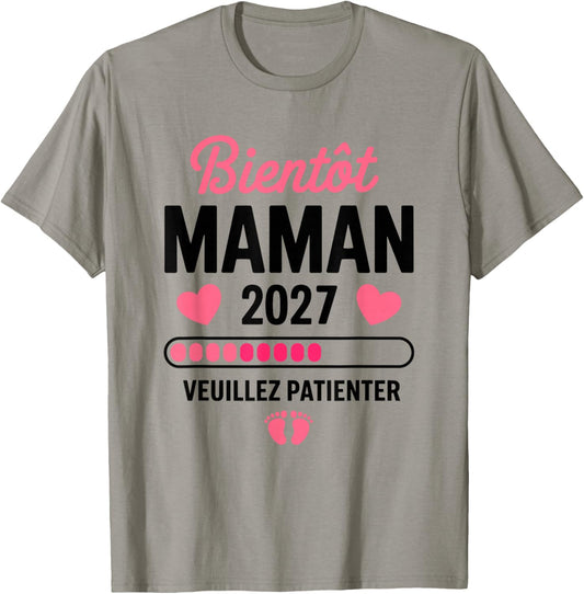 Future Maman 2027 Shirt Femme Enceinte T-Shirt - T-Shirt | Sand