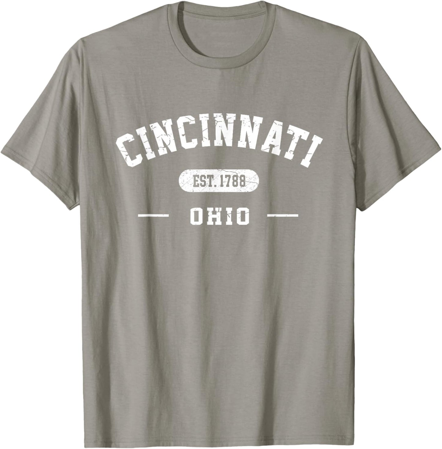Cincinnati Ohio Est 1788 Vintage Retro Athletic Style T-Shirt - T-Shirt | Sand
