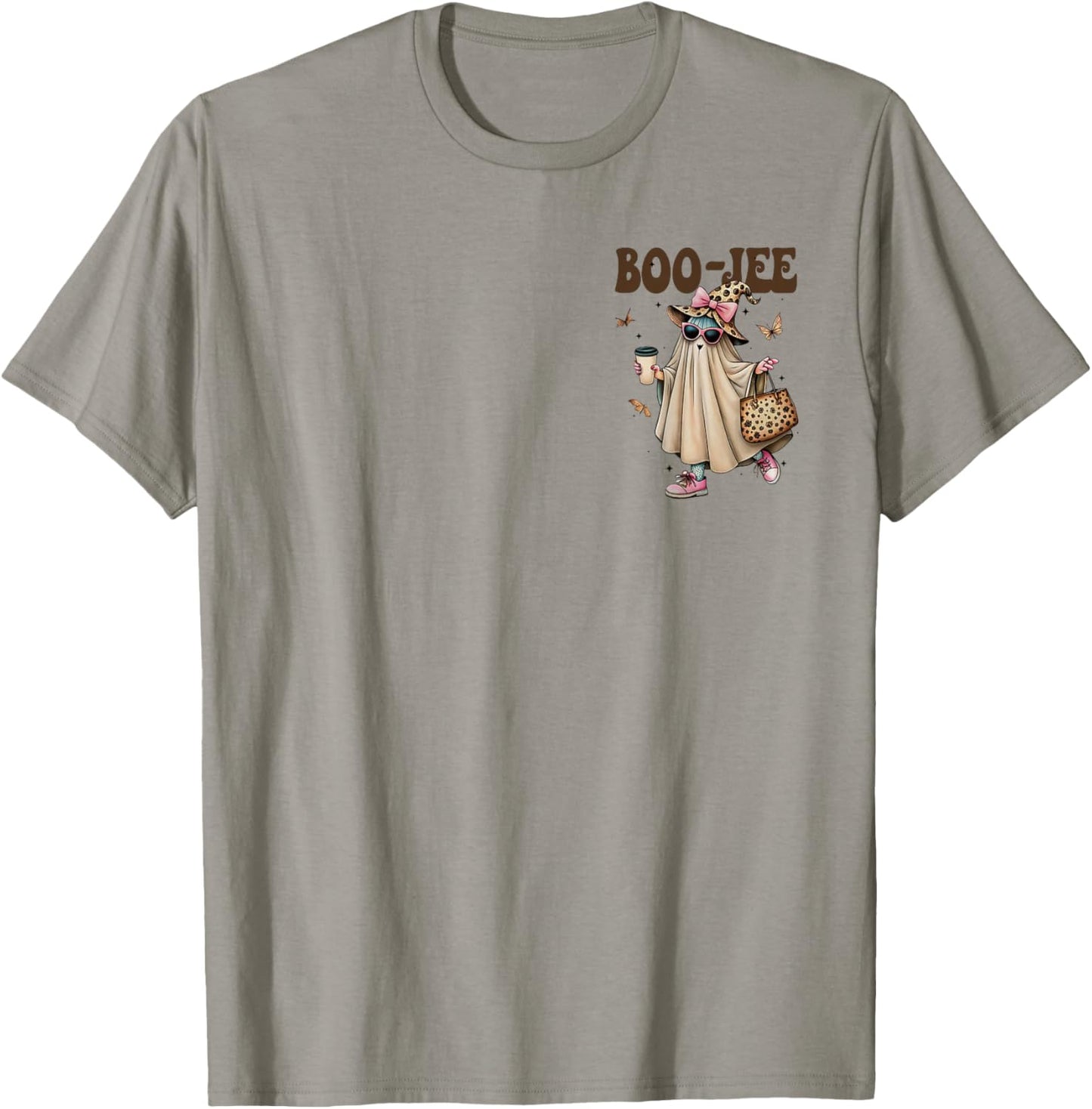 (2 Sides) Boo-JEE I Put The Boo in Boujee Halloween Ghost T-Shirt - T-Shirt | Sand