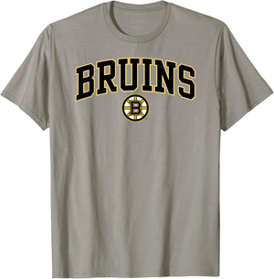 Boston Bruins Arch Over Gray Officially Licensed T-Shirt - T-Shirt | Sand