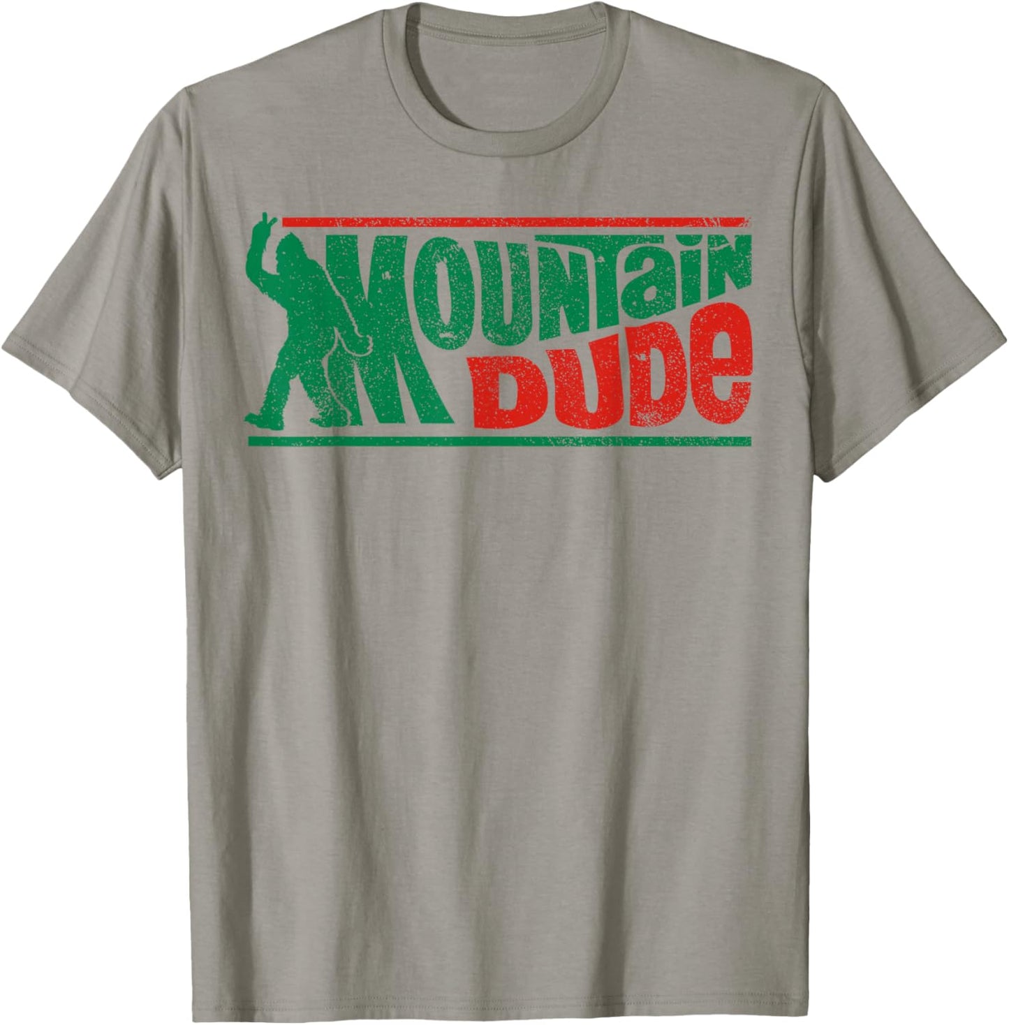 Mountain Dude Funny Bigfoot Sasquatch Rock On Hiking Vintage T-Shirt - T-Shirt | Sand
