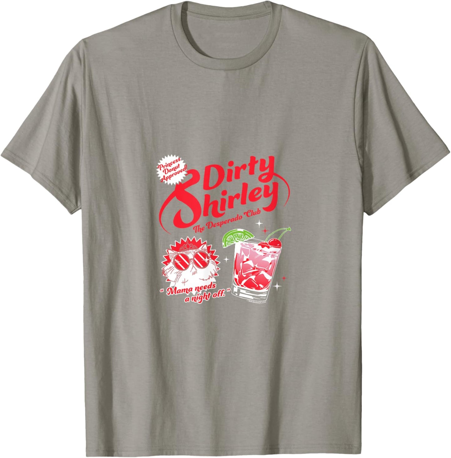 DCC Dirty Shirley Desperado Club Ad with Princess Donut Book T-Shirt - T-Shirt | Sand
