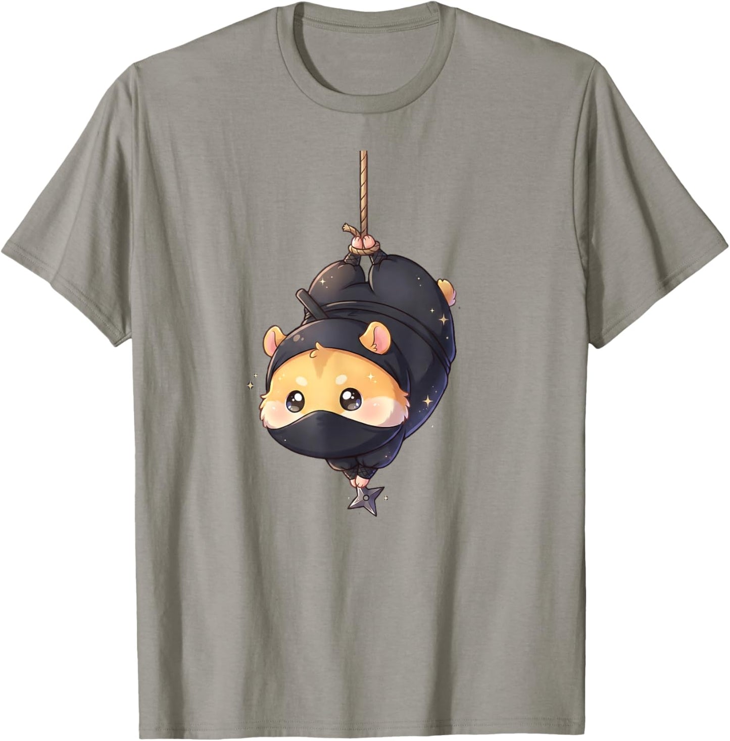 Cute Ninja Hamster Kawaii Chibi Anime Shinobi Pet Art T-Shirt - T-Shirt | Sand