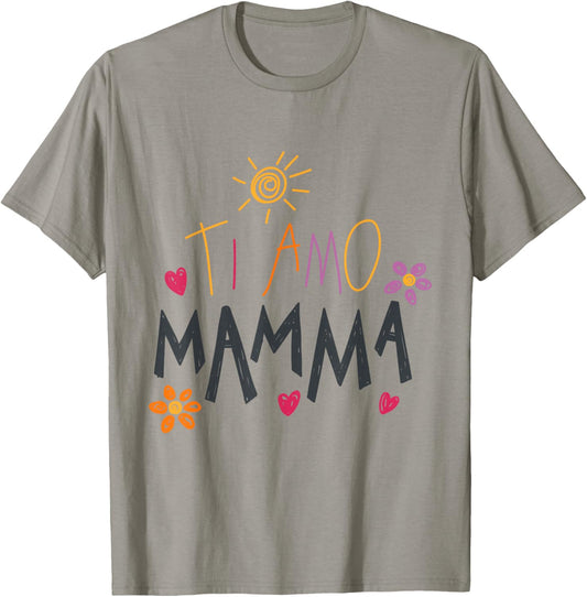 Ti Amo Mamma Mama Dessin Mère Fête des Mères Italien Tout-Petit T-Shirt - T-Shirt | Sand