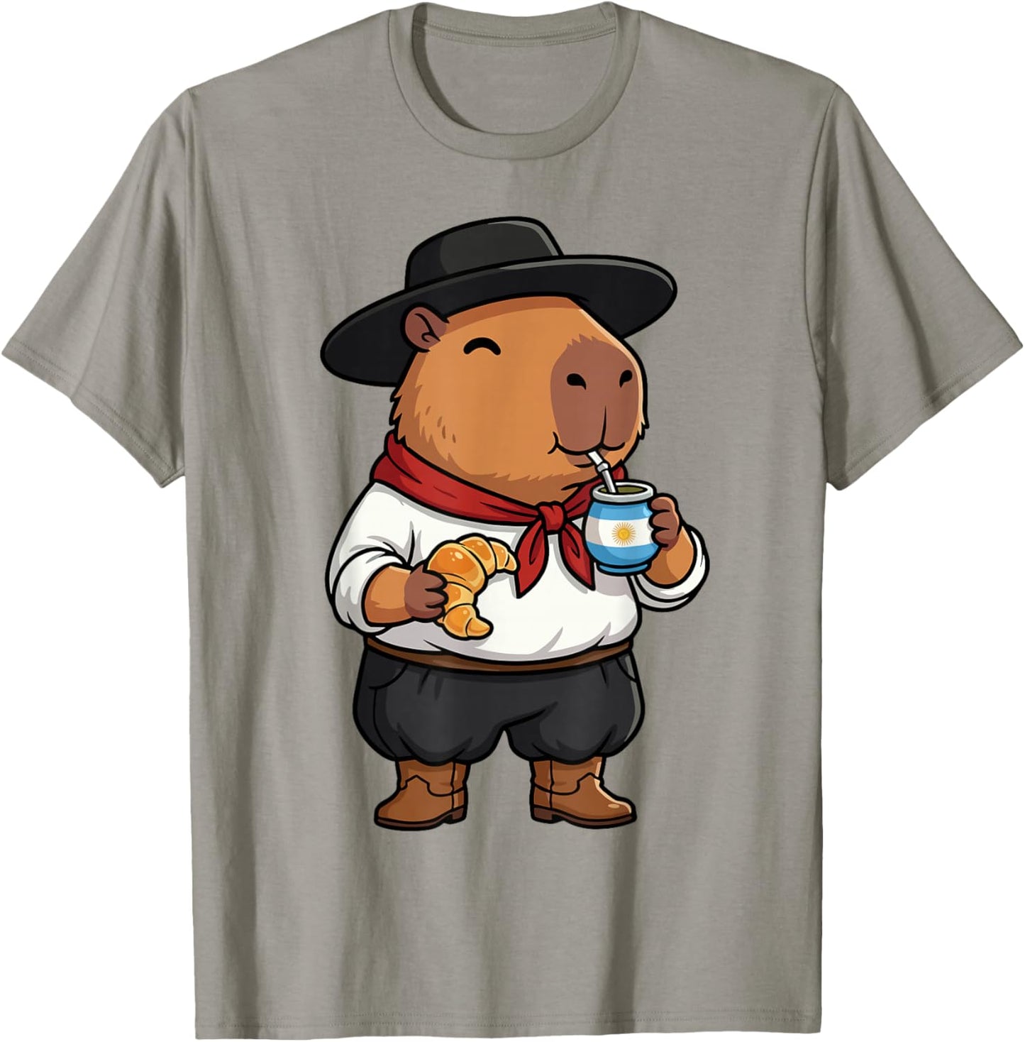 Argentinian Capybara Yerba Mate Argentine Gaucho Capibara T-Shirt - T-Shirt | Sand