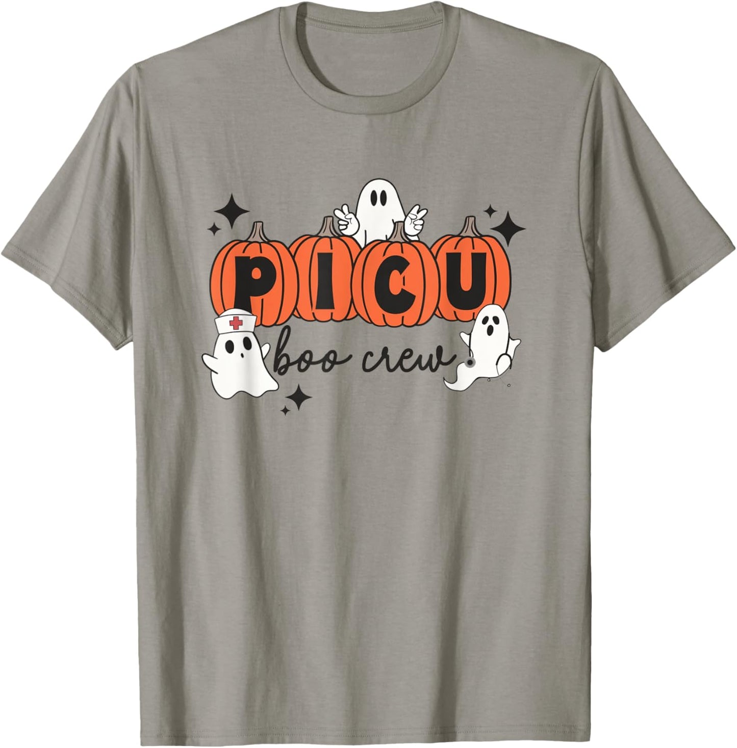 Halloween PICU Boo Crew Spooky PICU Nurse Squad Hospital T-Shirt - T-Shirt | Sand