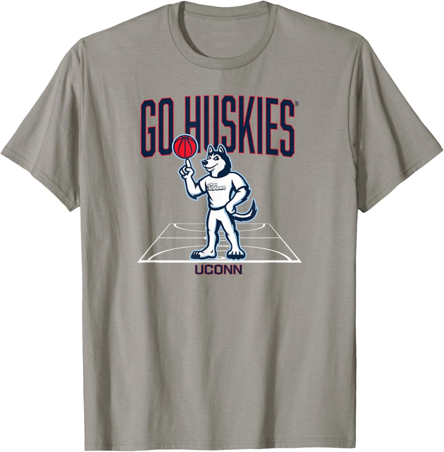 UConn Basketball: Mascot Court T-Shirt - T-Shirt | Sand