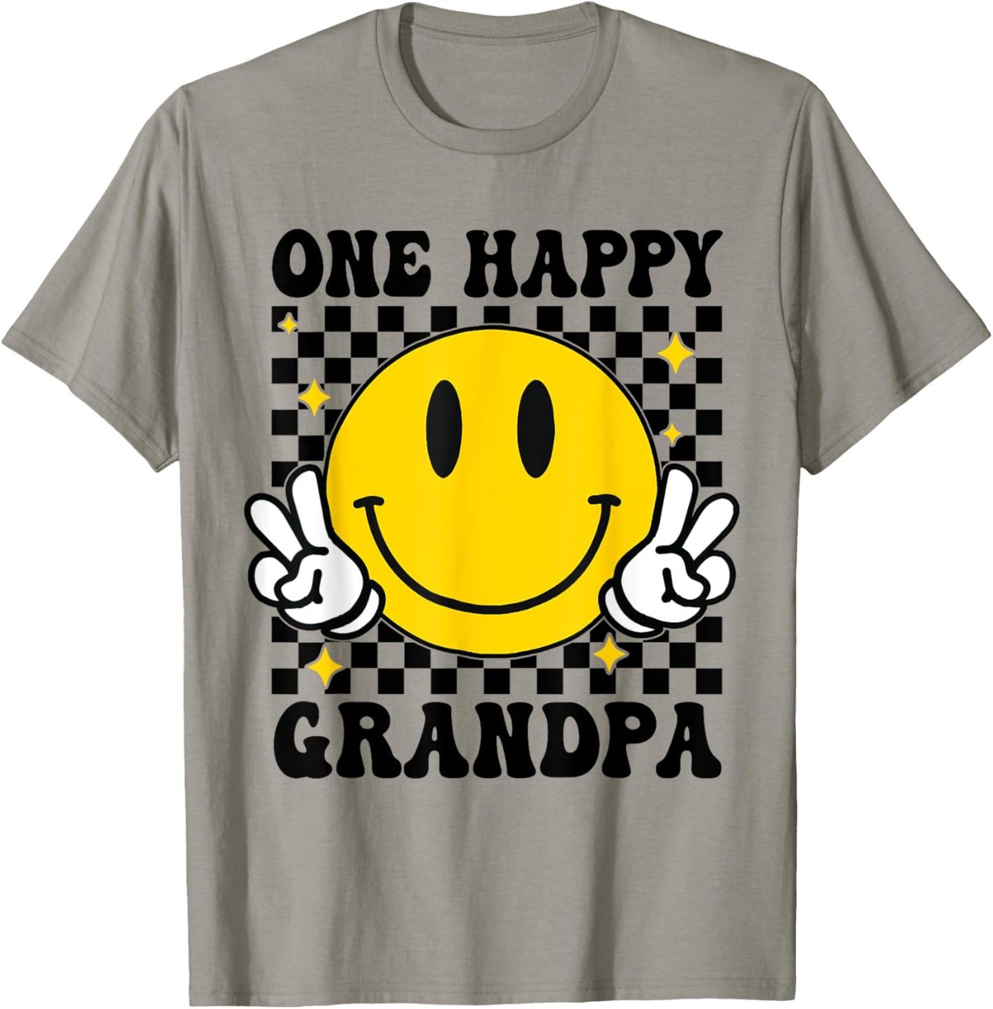 One Happy Dude Grandpa happy face 1st Birthday Family T-Shirt - T-Shirt | Sand