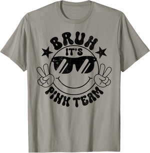 Cool Bruh It's Pink Team Field Day Field Trip Smile Face T-Shirt - T-Shirt | Sand