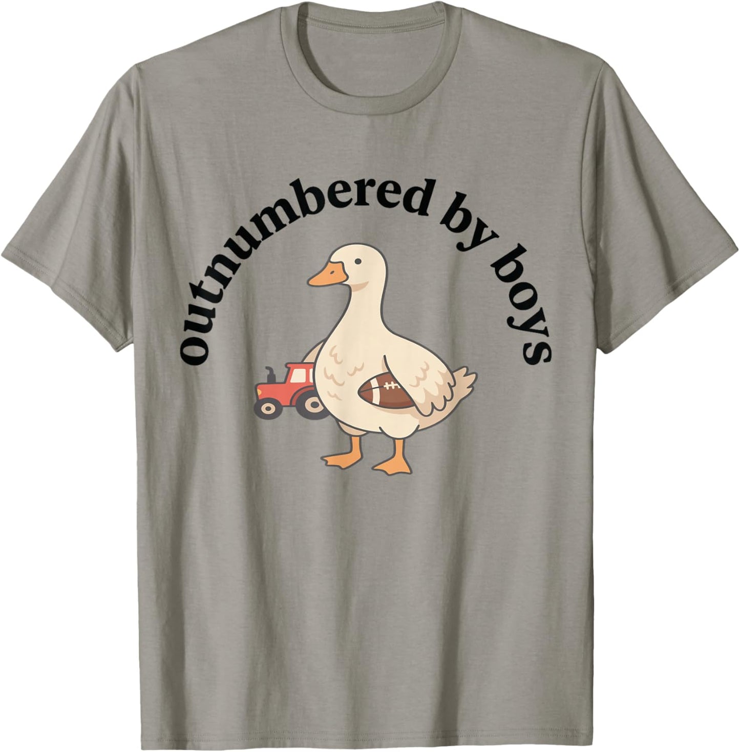 Outnumbered By Boys Funny Mom Baseball Goose Mothers Day T-Shirt - T-Shirt | Sand