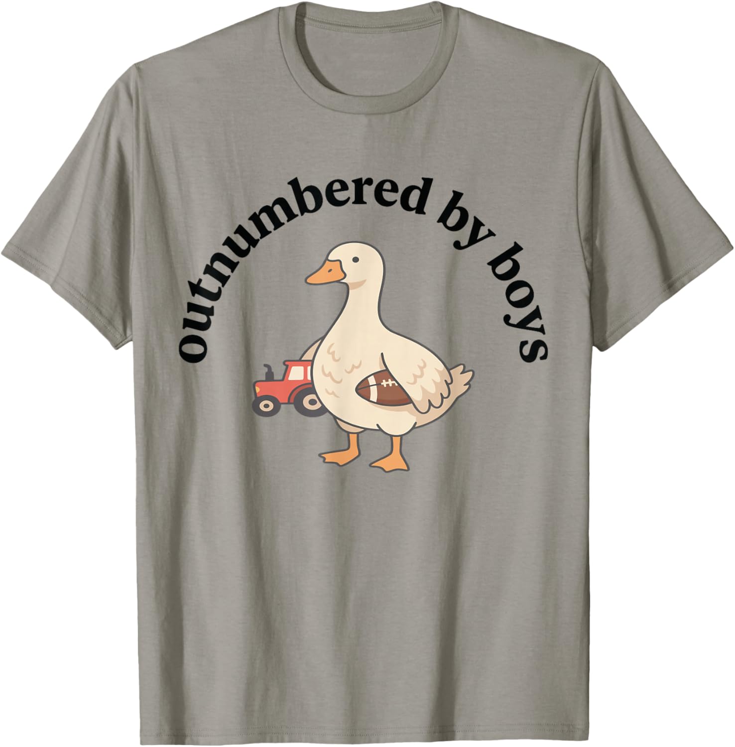 Outnumbered By Boys Funny Mom Baseball Goose Mothers Day T-Shirt - T-Shirt | Sand