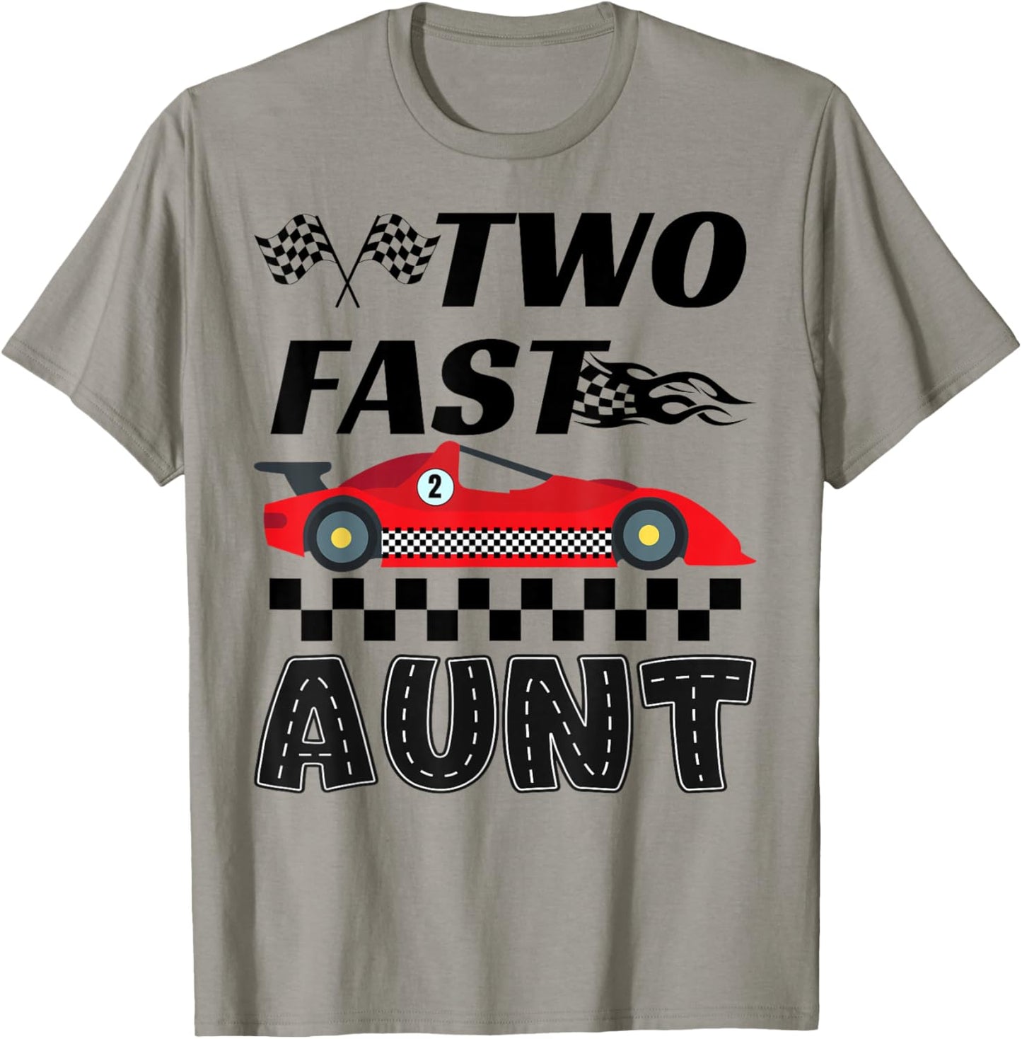Two Fast Aunt of The Birthday Boy Racing Car Family T-Shirt - T-Shirt | Sand
