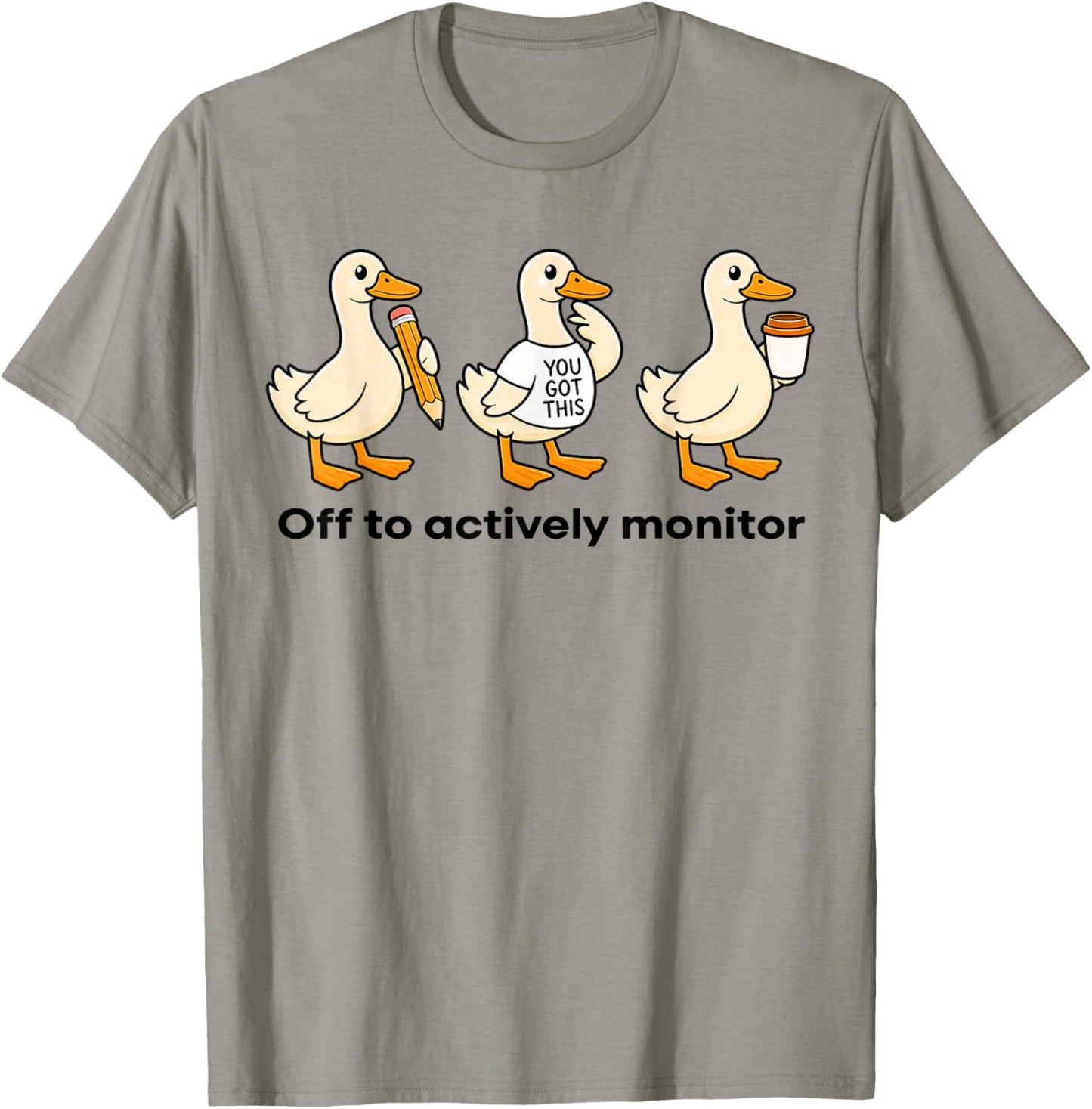 Off to Actively Monitor, Teacher State Testing Goose T-Shirt - T-Shirt | Sand