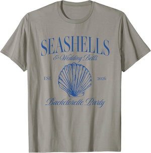 Seashells and Wedding Bells Bach Bride Bachelorette Party T-Shirt - T-Shirt | Sand