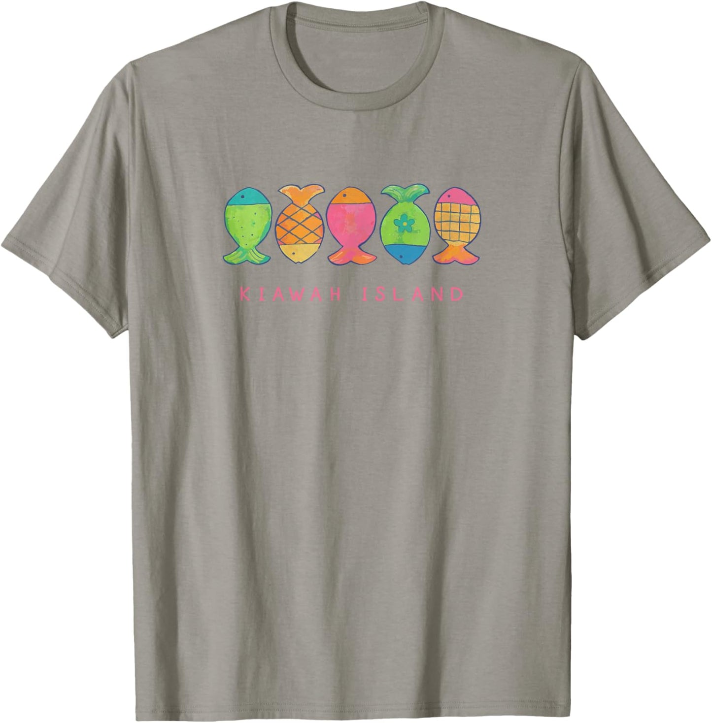 Kiawah Island SC Cute Beachy Fish Art Graphic T-Shirt - T-Shirt | Sand