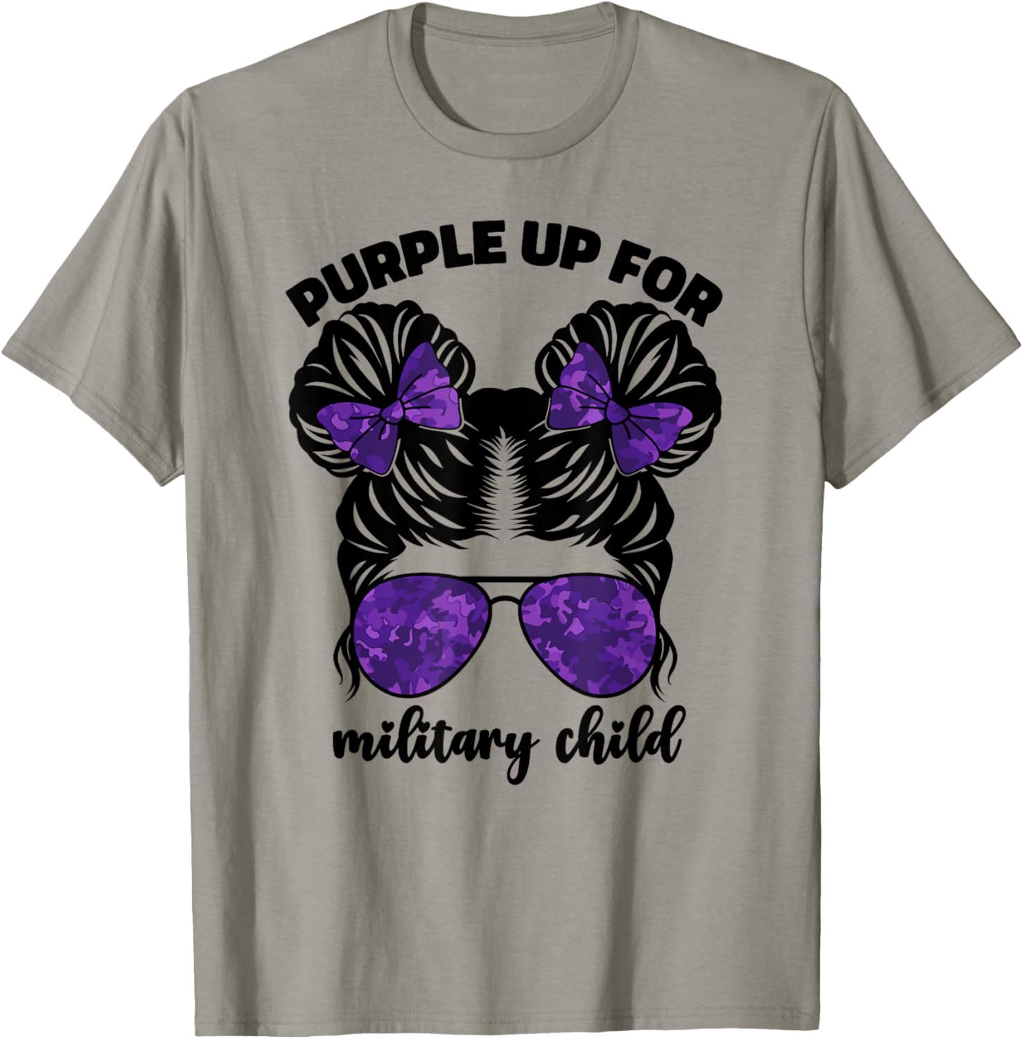 Purple Up For Military Kids Girls Month Of Military Child T-Shirt - T-Shirt | Sand