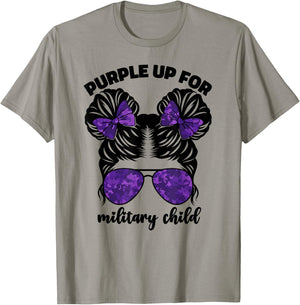 Purple Up For Military Kids Girls Month Of Military Child T-Shirt - T-Shirt | Sand