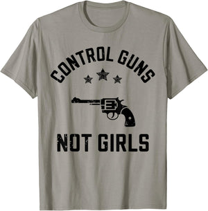 Retro Pink Control Guns Not Girls Shirt T-Shirt - T-Shirt | Sand
