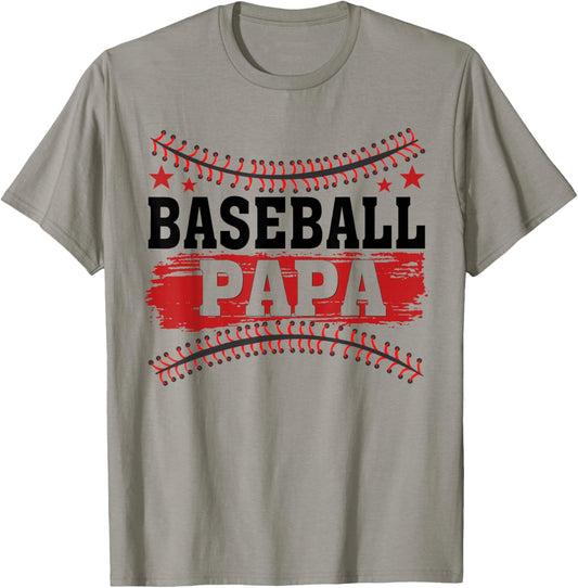 Baseball Papa Baseball Player Matching Family T-Shirt - T-Shirt | Sand