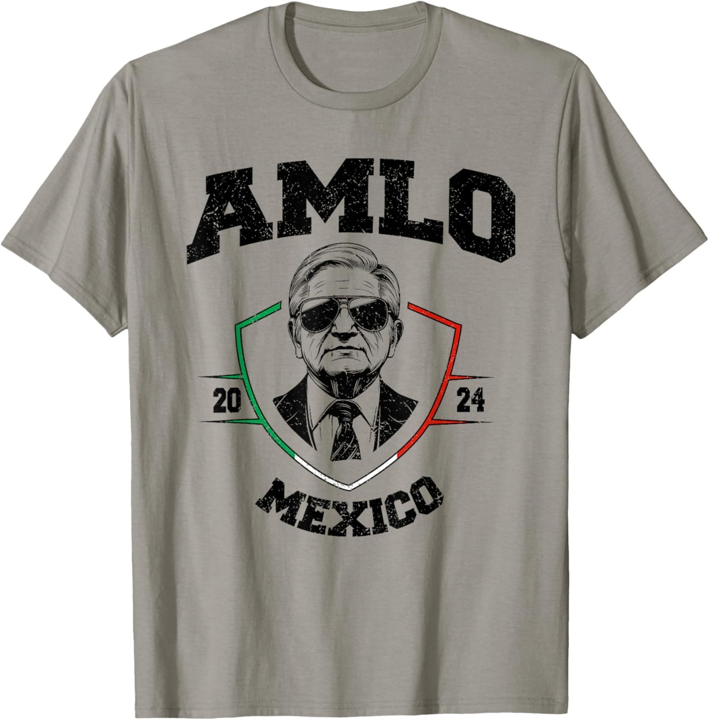 AMLO Tricolor Mexican Flag Mexican President 2024 T-Shirt - T-Shirt | Sand