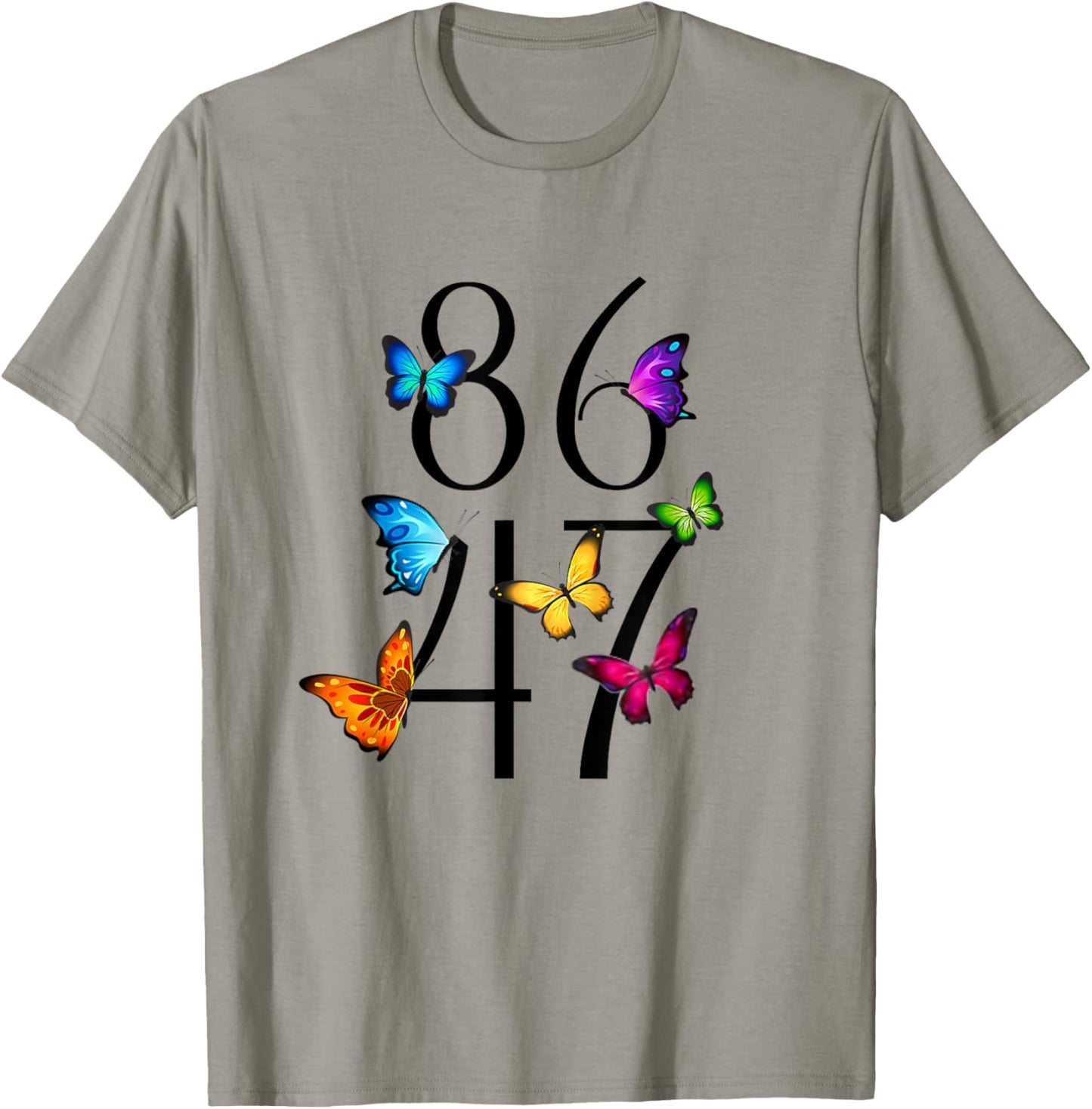 8647 anti Trump 86 47 Floral T-Shirt - T-Shirt | Sand