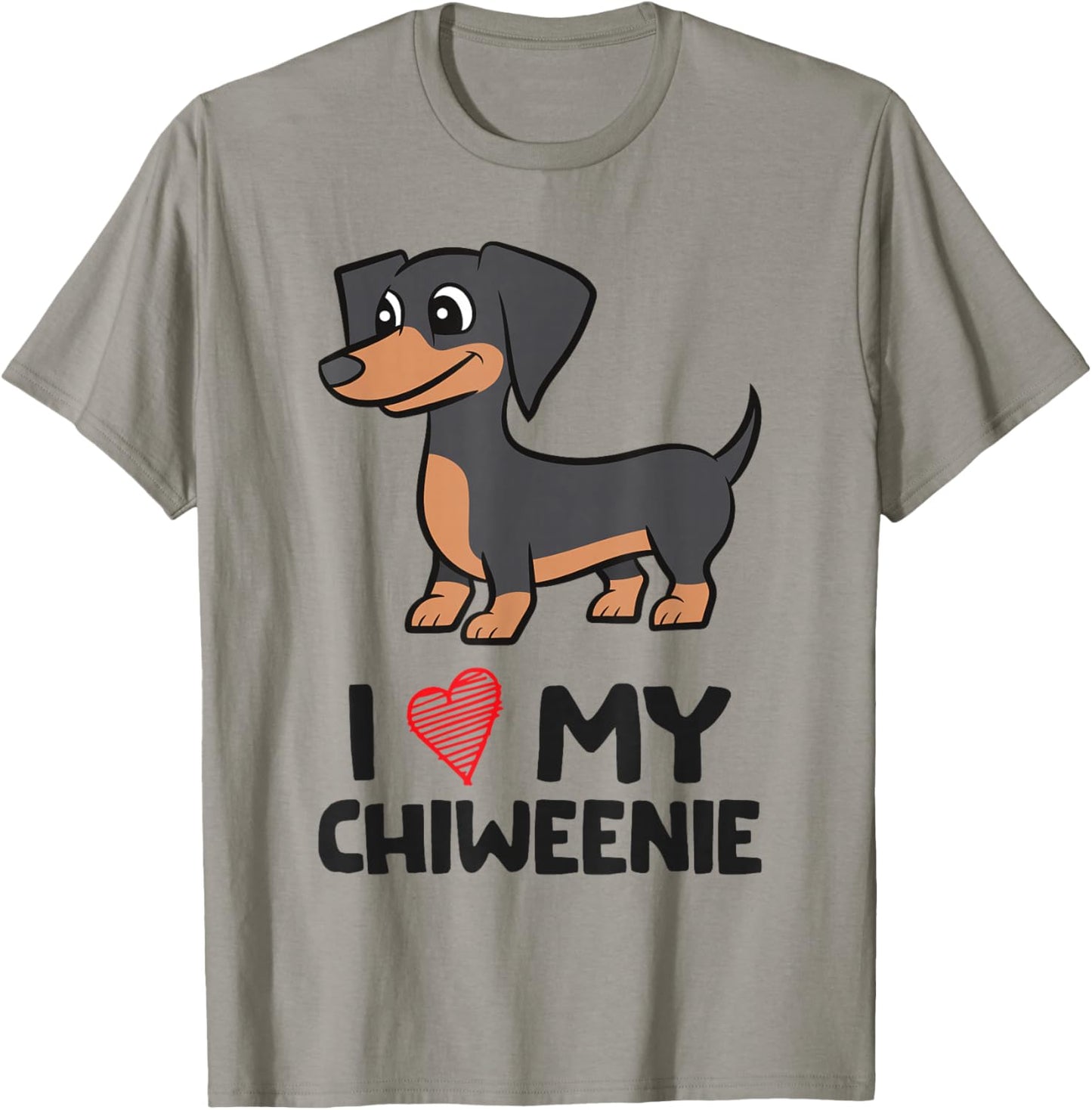 Chiweenie Dog I Love My Chiweenie T-Shirt - T-Shirt | Sand