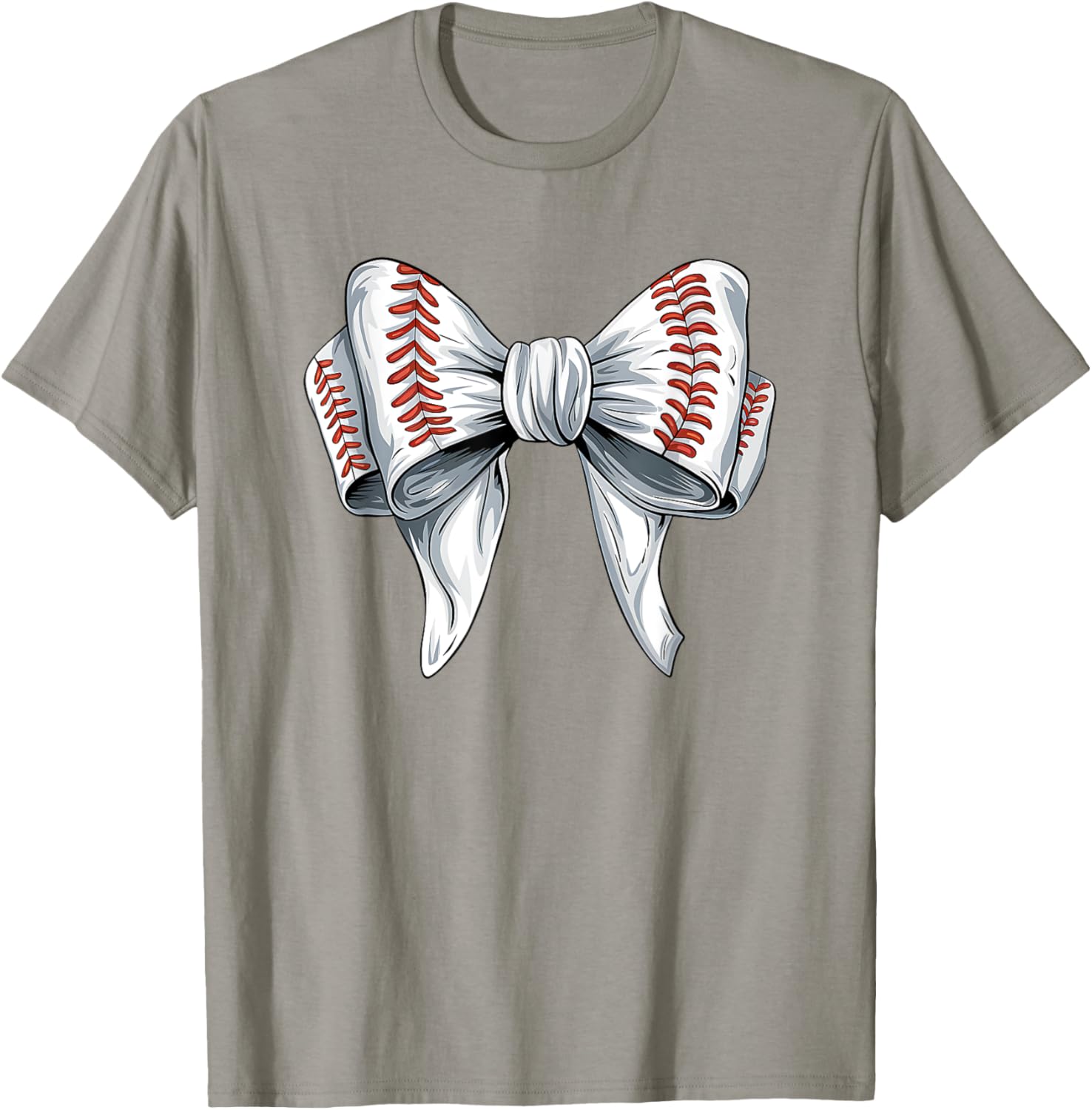 Baseball Coquette Bow Woman Girls Baseball Mom Fun T-Shirt - T-Shirt | Sand