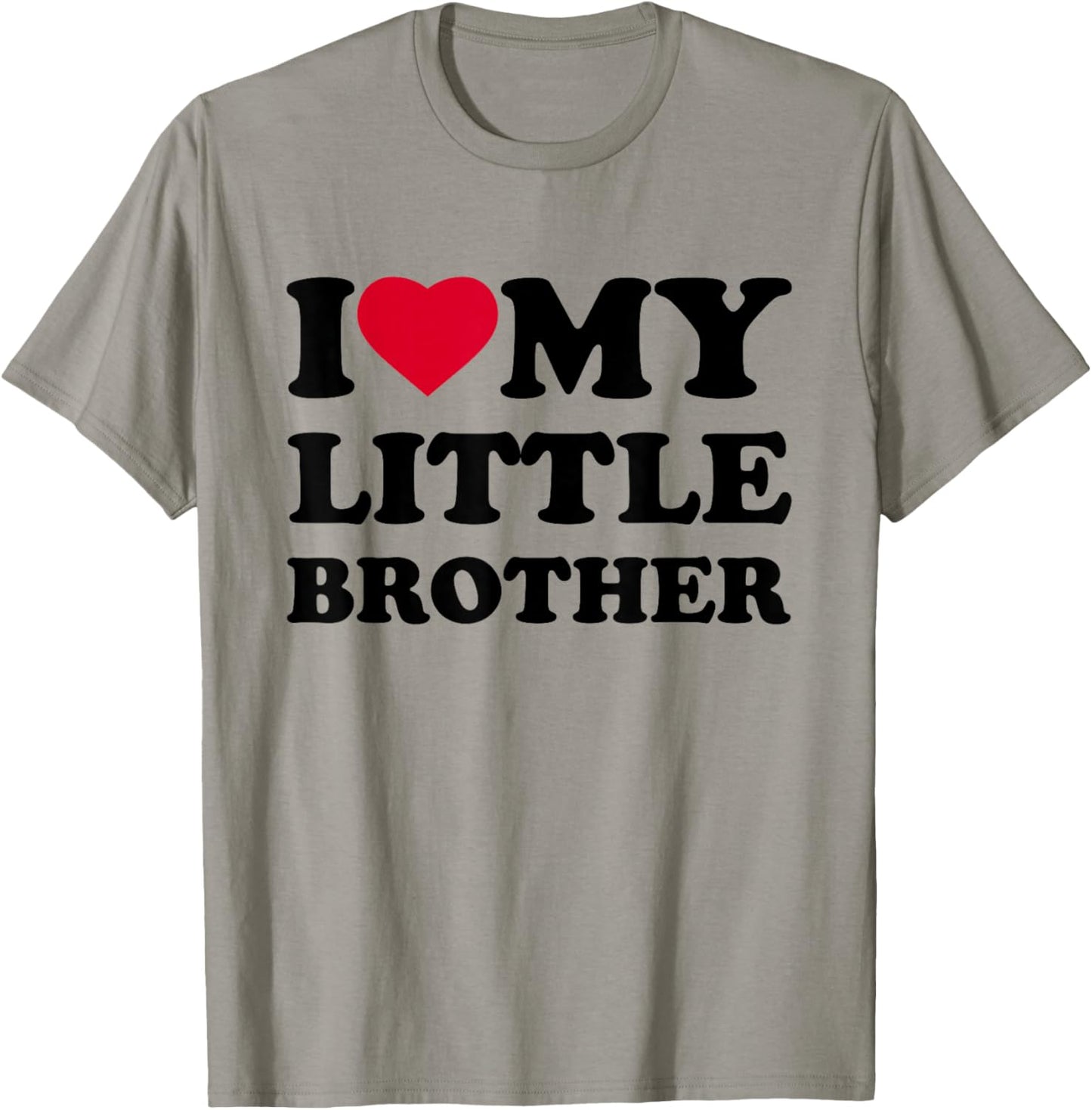 I Love My Little Brother Heart Funny Family T-Shirt - T-Shirt | Sand