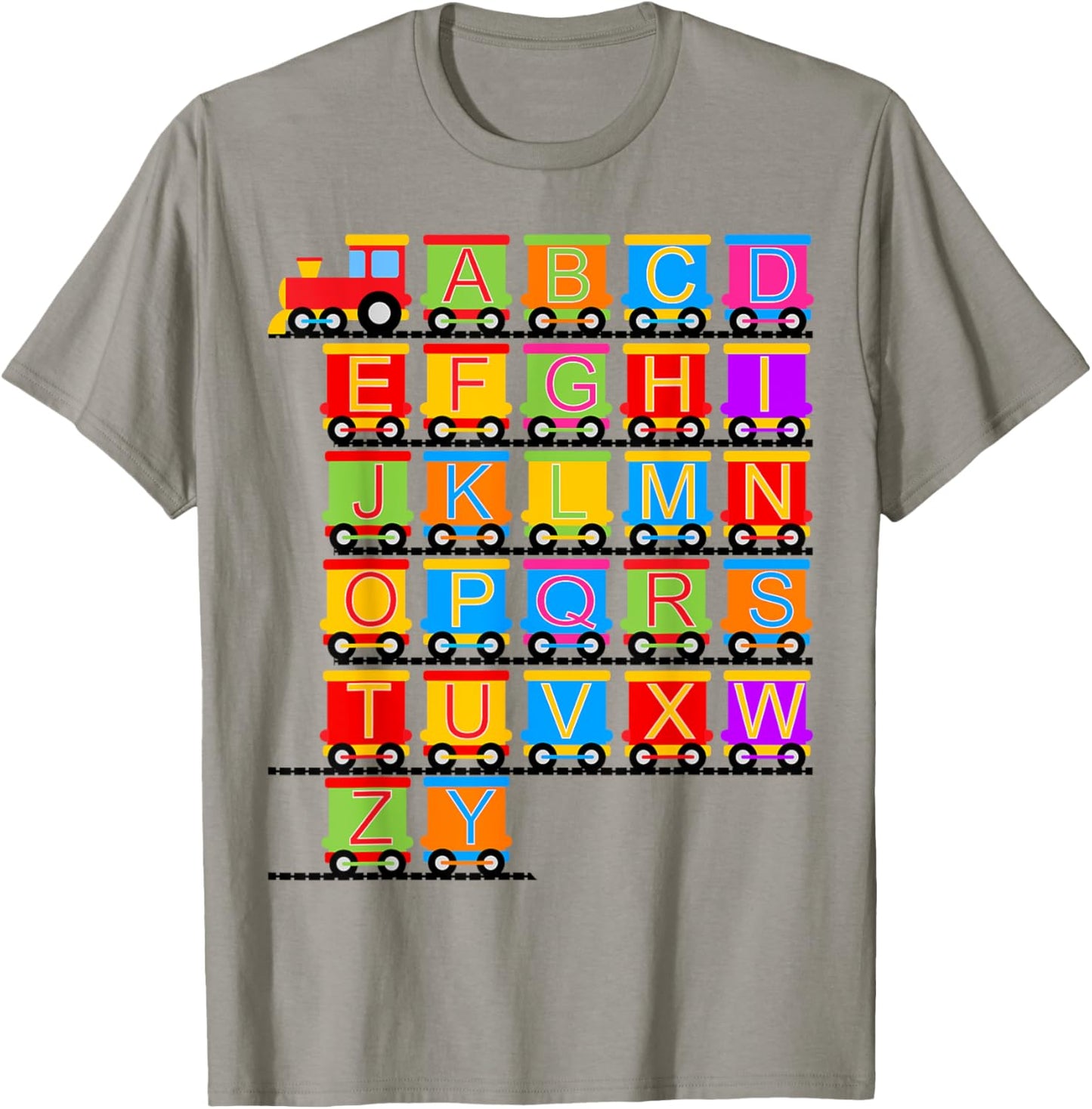 Toddler Boy Train Railroad ABC Alphabet Kindergarten Kids T-Shirt - T-Shirt | Sand