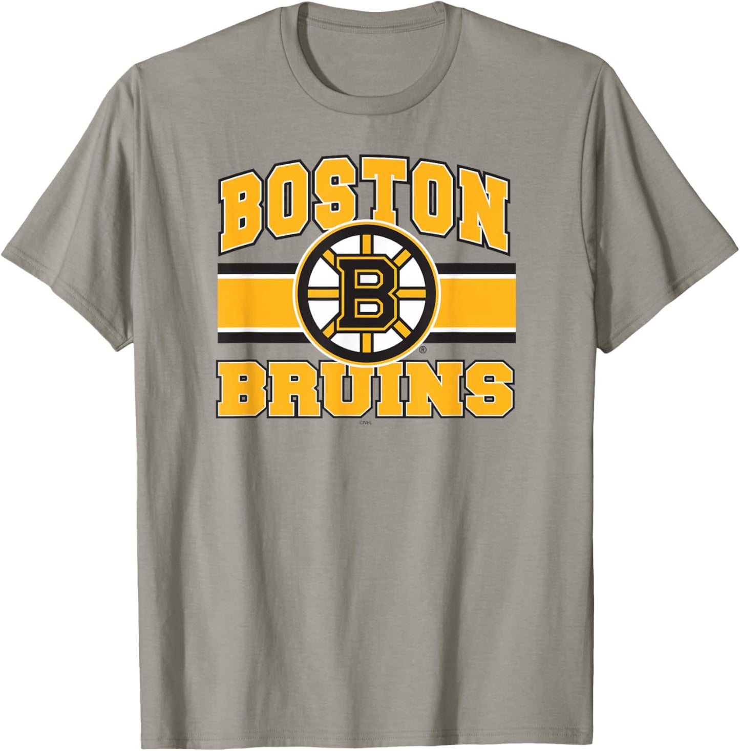 Boston Bruins Stripe Gray Officially Licensed T-Shirt - T-Shirt | Sand