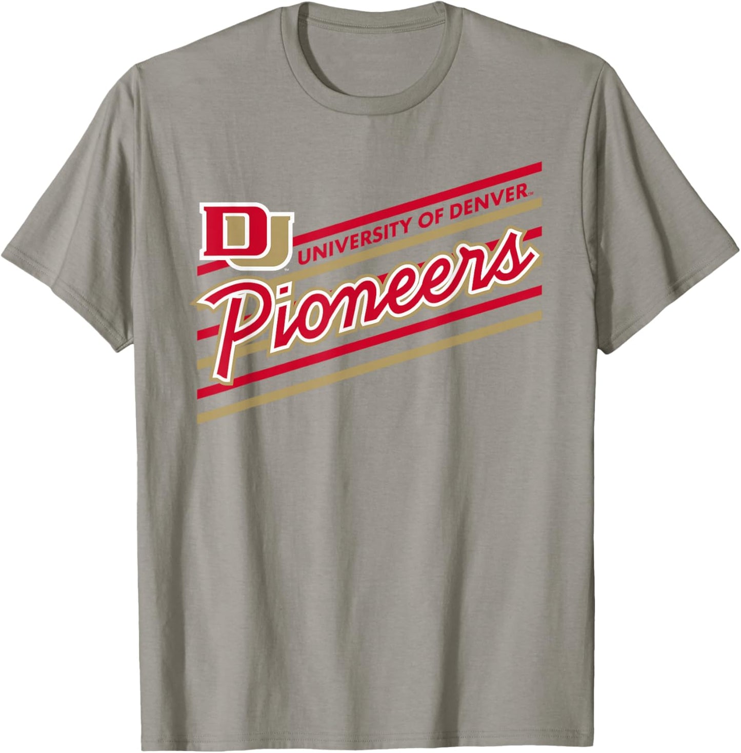 Denver Pioneers Retro Performer Gray Officially Licensed T-Shirt - T-Shirt | Sand