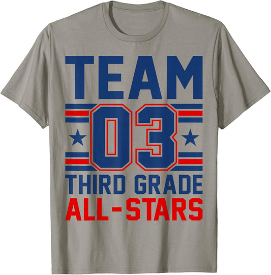 Kids Sports 03 Team Third Grade 3rd Grade All Stars Jersey T-Shirt - T-Shirt | Sand