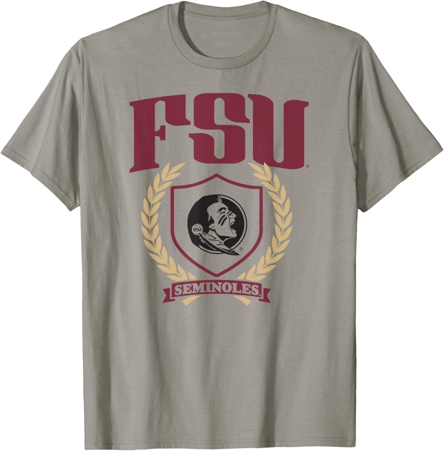 Florida State Seminoles Laurel Banner Officially Licensed T-Shirt - T-Shirt | Sand