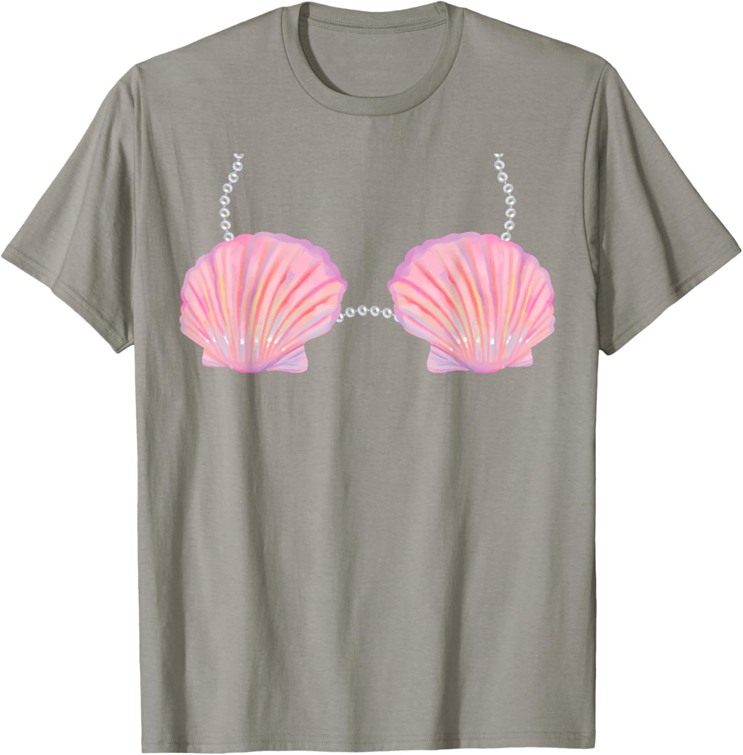 Mermaid Bra Lazy Halloween Costume T-Shirt - T-Shirt | Sand
