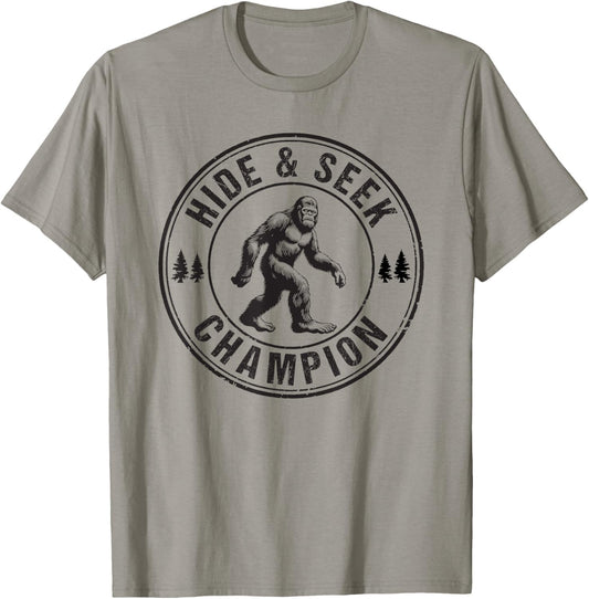 Bigfoot Hide And Seek Champion Sasquatch T-Shirt - T-Shirt | Sand