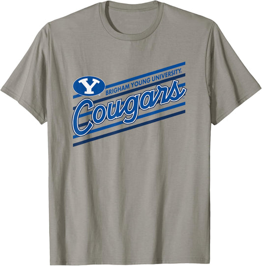 BYU Cougars Retro Performer White Officially Licensed T-Shirt - T-Shirt | Sand