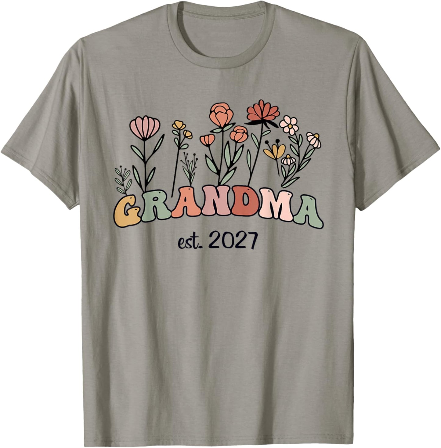 Promoted to Grandma Est 2027 New Grandma Women Grandmother T-Shirt - T-Shirt | Sand