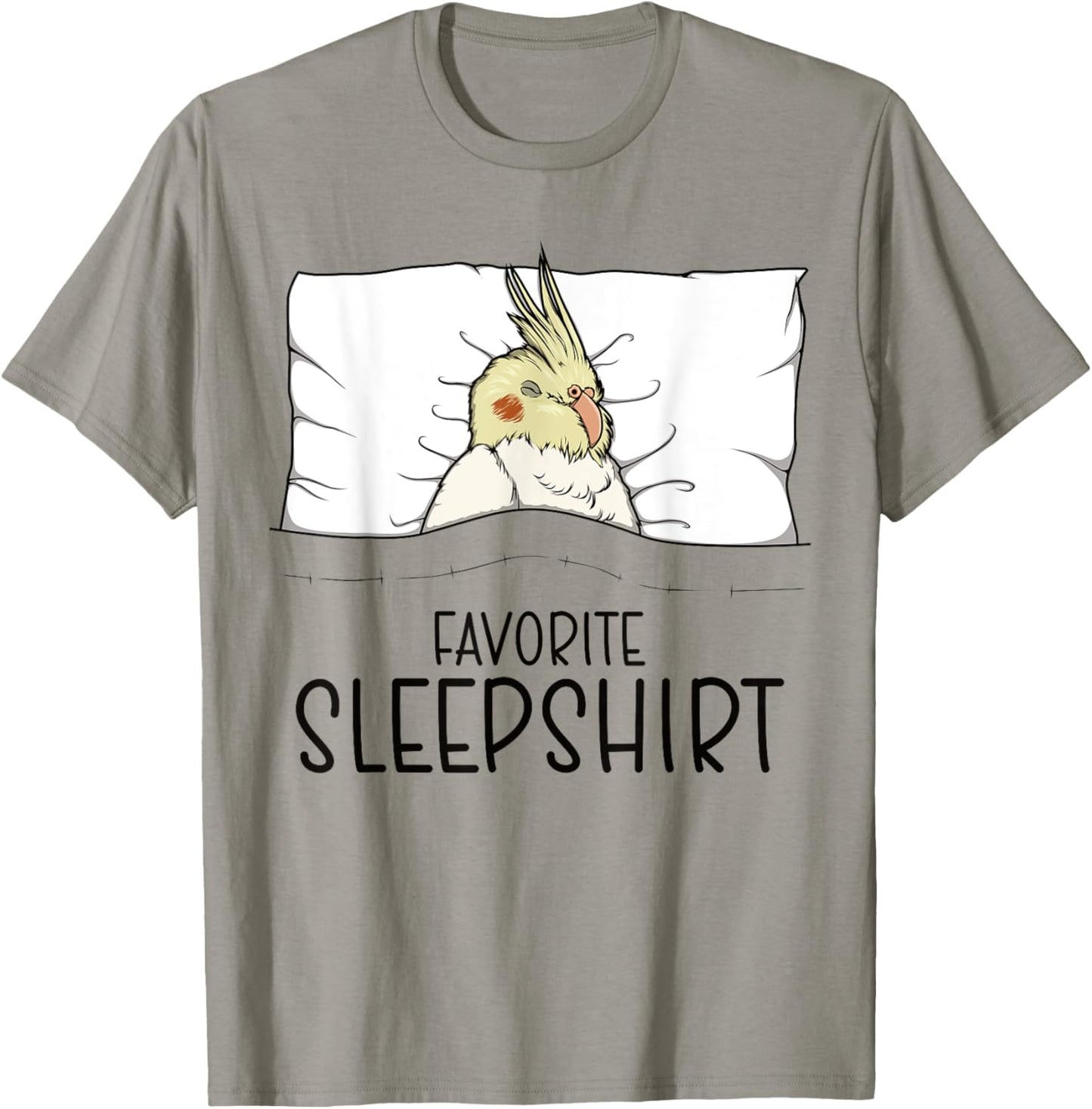 Favorite Sleepshirt Cockatiel, Napping Bird Pajama T-Shirt - T-Shirt | Sand