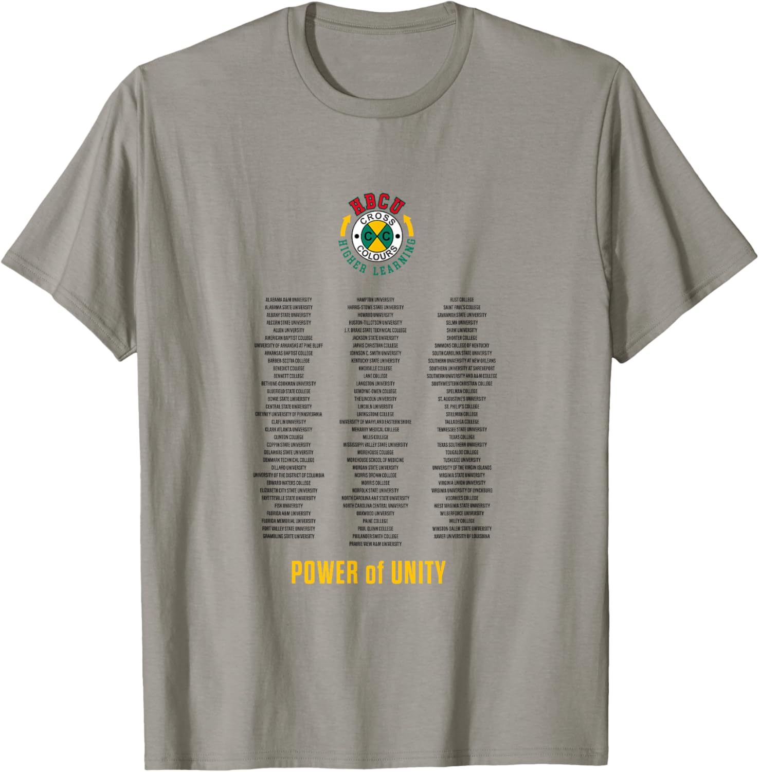 CROSS COLOURS HBCU | Historically Black Colleges | Higher Learning - White, Small, Short Sleeve T-Shirt - T-Shirt | Sand