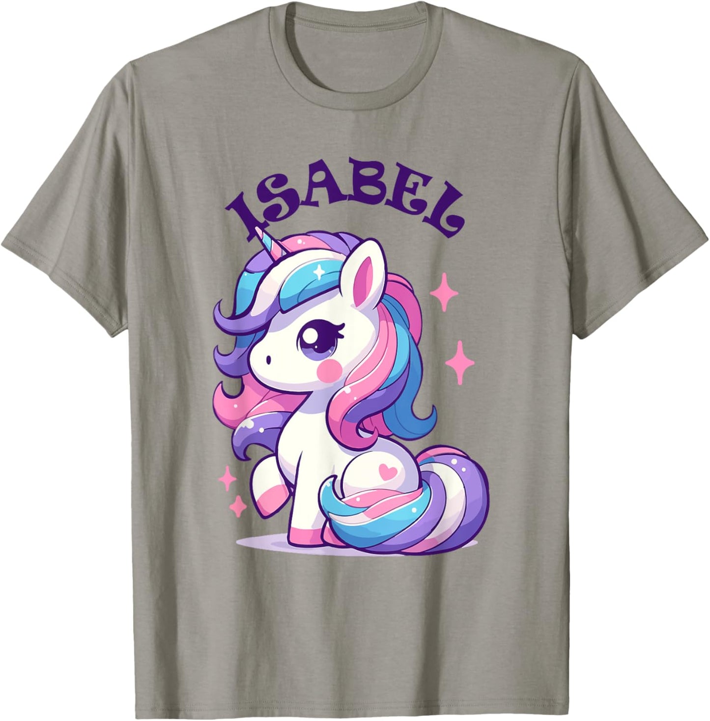 Isabel Cute Unicorn Design for Girls Name Isabel T-Shirt - T-Shirt | Sand